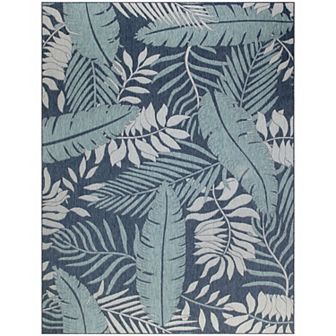 Nourison Garden Oasis Tropical Leaf Outdoor Rug