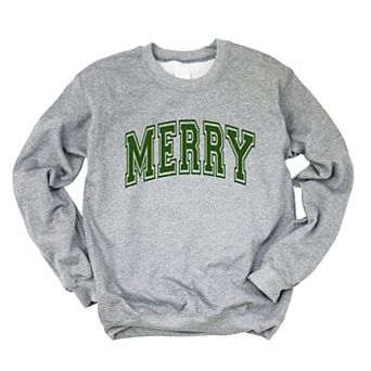 Simply Sage Market Merry Varsity Thick Outline Sweatshirt