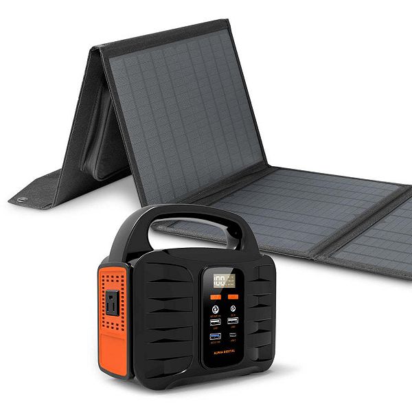 Portable Power Station 100W, 155Wh/42000mAh & 40W Solar Panel Combo
