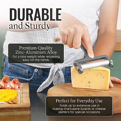 Zulay Kitchen Adjustable Hand Held Cheese Cutter with 2 Extra Wires