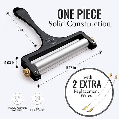 Zulay Kitchen Adjustable Hand Held Cheese Cutter with 2 Extra Wires