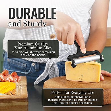 Zulay Kitchen Adjustable Hand Held Cheese Cutter with 2 Extra Wires