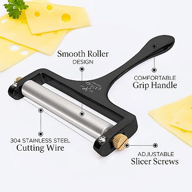 Zulay Kitchen Adjustable Hand Held Cheese Cutter with 2 Extra Wires