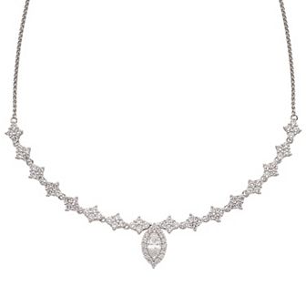 Classic Treasures Sterling Silver Lab-Created White Sapphire Lariat Necklace