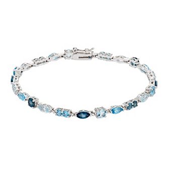 Classic Treasures Sterling Silver Blue Topaz Bracelet