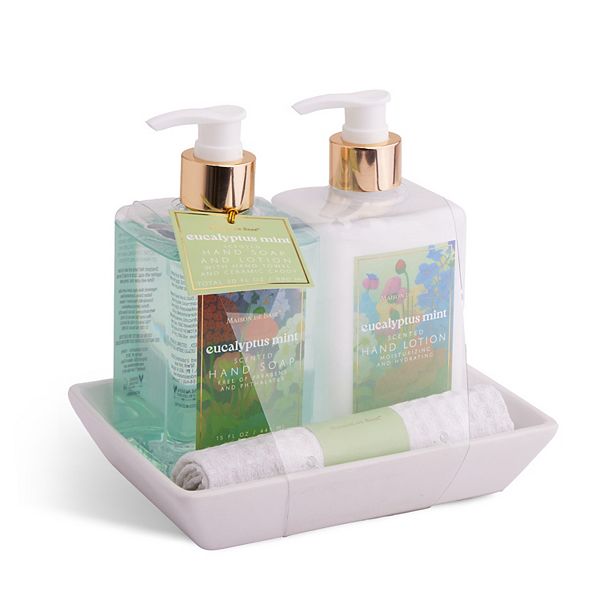 MAISON DE BASE Eucalyptus Mint Soap & Lotion Set with Caddy