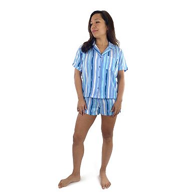 Women's Peace, Love & Dreams Short Sleeve Pajama Shirt & Pajama Boxer Shorts Sleep Set