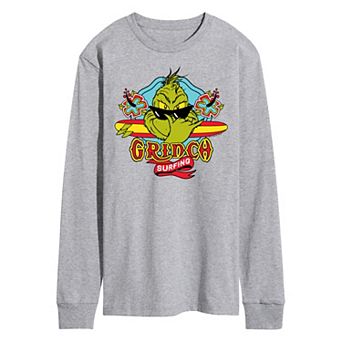 Men's Dr. Seuss The Grinch Surfing Long Sleeve Graphic Tee