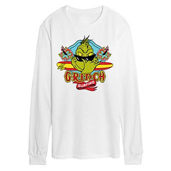 Men's Dr. Seuss The Grinch Surfing Long Sleeve Graphic Tee
