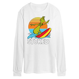 Men's Dr. Seuss The Grinch Stoked Long Sleeve Graphic Tee