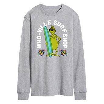 Men's Dr. Seuss The Grinch Whoville Surf Shop Long Sleeve Graphic Tee
