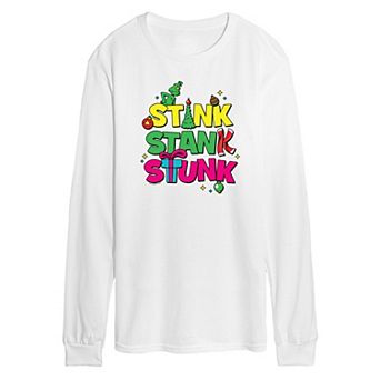 Men's Dr. Seuss The Grinch Stink Stank Stunk Long Sleeve Graphic Tee