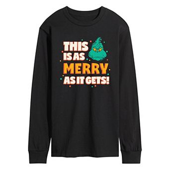 Men's Dr. Seuss The Grinch As Merry As It Gets Long Sleeve Graphic Tee