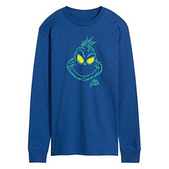 Men's Dr. Seuss The Grinch Grinch Face Long Sleeve Graphic Tee