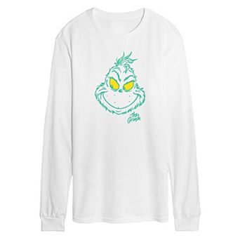 Men's Dr. Seuss The Grinch Grinch Face Long Sleeve Graphic Tee