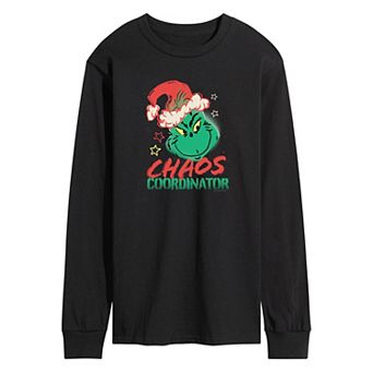 Men's Dr. Seuss The Grinch Chaos Coordinator Long Sleeve Graphic Tee