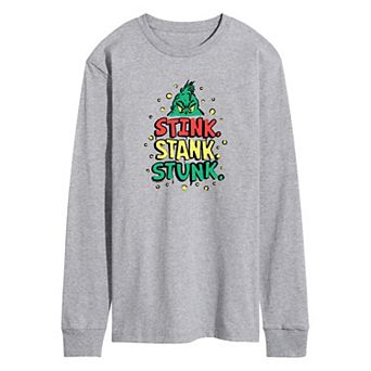 Men's Dr. Seuss The Grinch Stink Stank Stunk Long Sleeve Graphic Tee