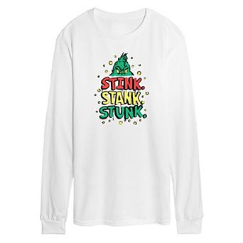Men's Dr. Seuss The Grinch Stink Stank Stunk Long Sleeve Graphic Tee