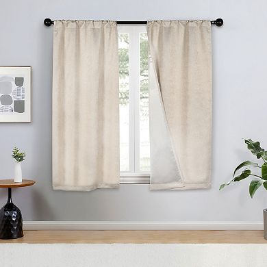 SUPERIOR Senna Textured Blackout Curtain Set of 2 Window Curtain Panels