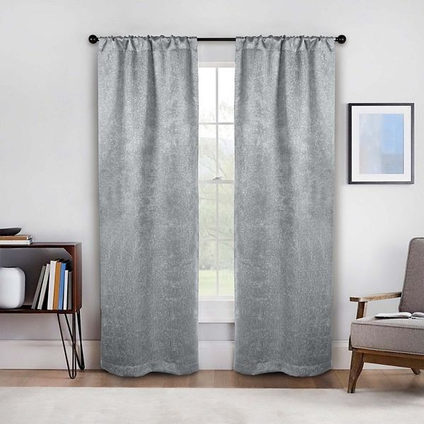 Superior Senna Blackout Curtains, Rod Pocket, Set of 2, 26" x 63", Chrome