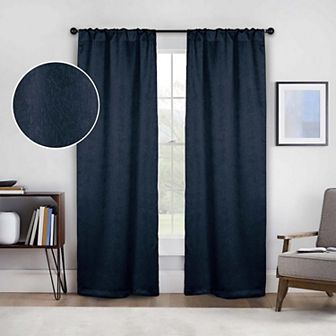SUPERIOR Senna Textured Blackout Curtain Set of 2 Window Curtain Panels