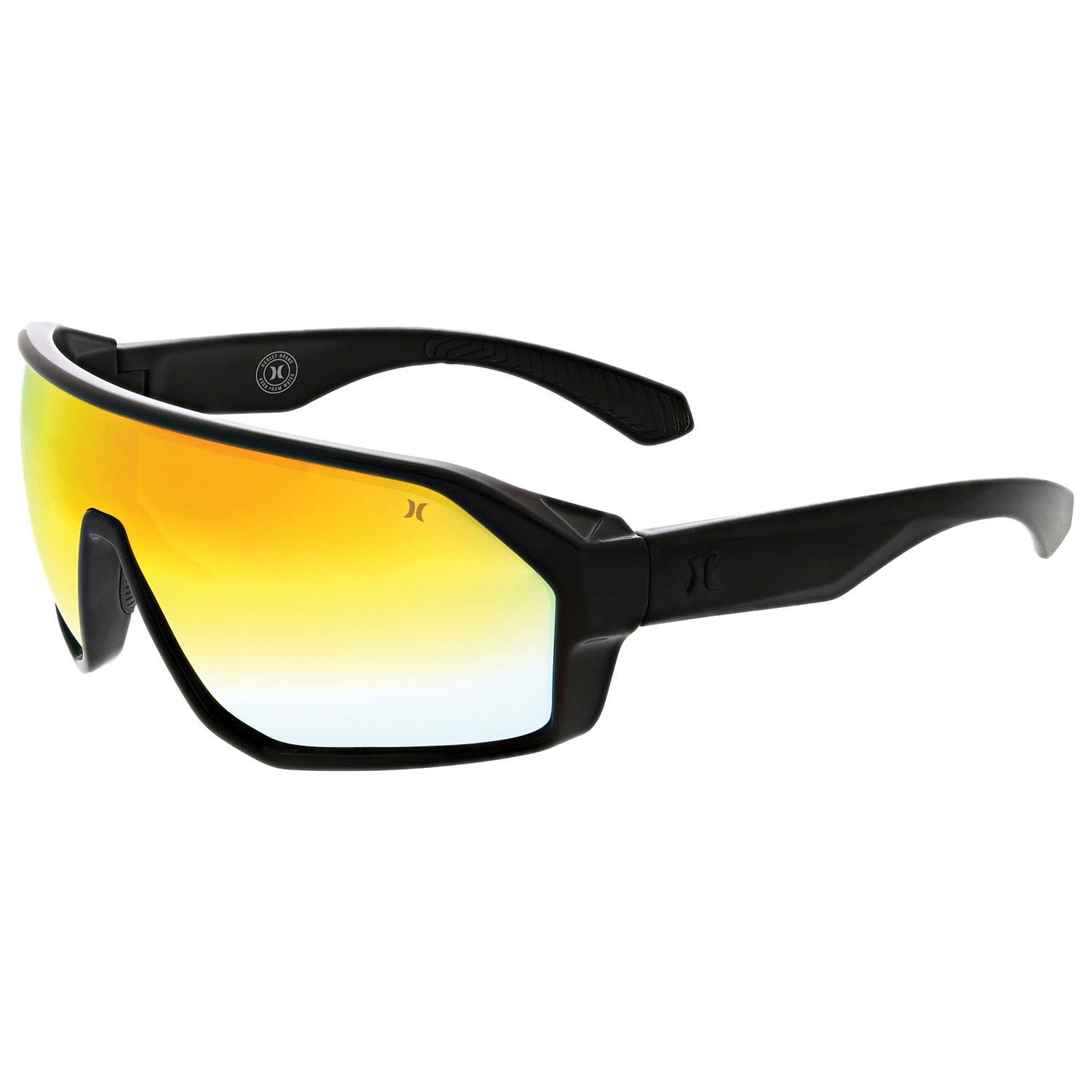 Men's Hurley 70mm Angular Shield Polarized Wrap Sunglasses