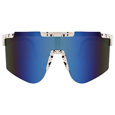 Men's Hurley 70mm Shield Polarized Semi-Rimless Sunglasses