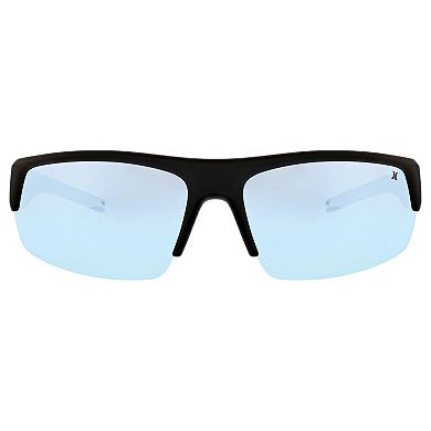 Men's Hurley 68mm Rectangle Wrap Polarized Semi-Rimless Sunglasses