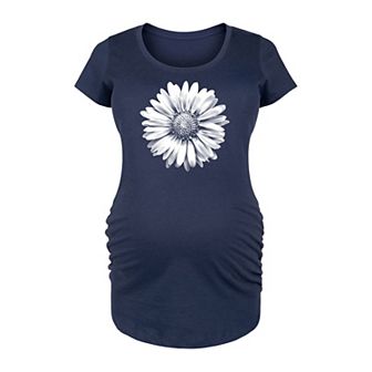 Maternity White Daisy Graphic Tee