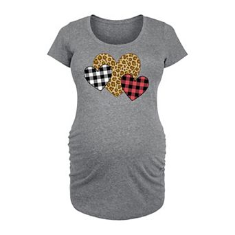 Maternity Patterned Hearts Graphic Tee