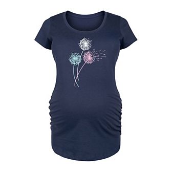 Maternity Pastel Dandelions Graphic Tee
