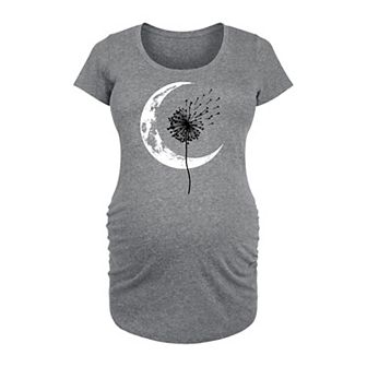Maternity Dandelion Crescent Moon Graphic Tee