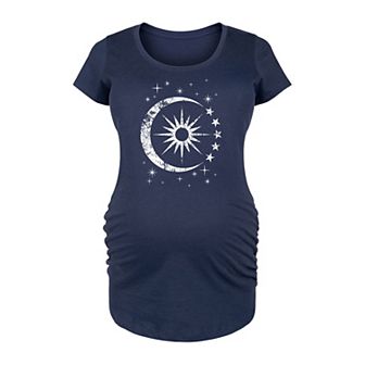 Maternity Celestial Sun Moon Scene Graphic Tee