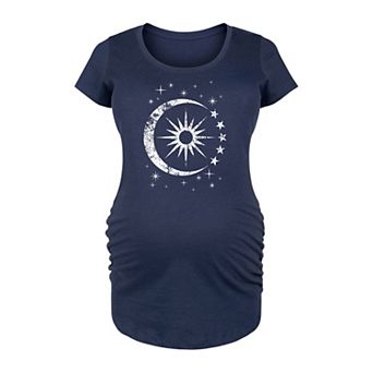 Maternity Celestial Sun Moon Scene Graphic Tee