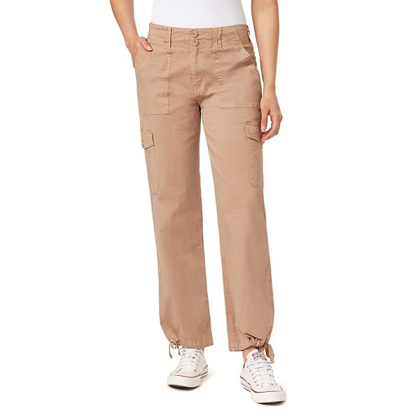 Juniors' WallFlower Curvy Mid-Waisted Tapered Cargo Jogger Pants