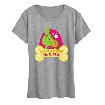 Women's Dr. Seuss Little Grinch Best Friend Has Fur Graphic Tee