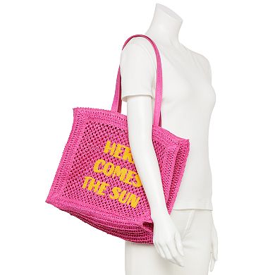 Sonoma Goods For Life® Claire Straw Verbiage Tote Bag