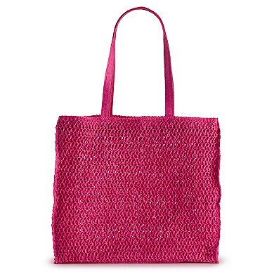 Sonoma Goods For Life® Claire Straw Verbiage Tote Bag