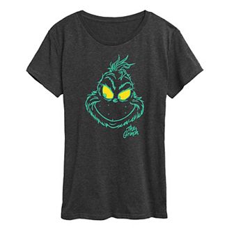 Women's Dr. Seuss The Grinch Face Graphic Tee