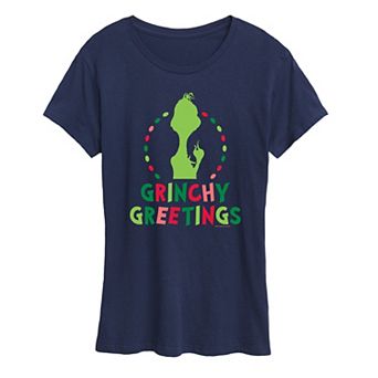 Women's Dr. Seuss The Grinch Grinchy Greetings Graphic Tee