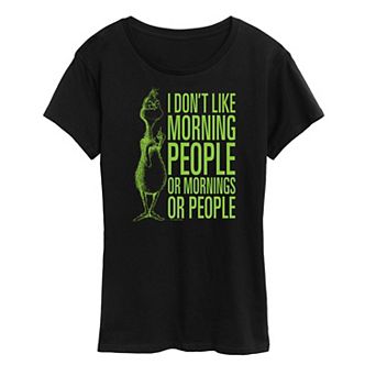 Women's Dr. Seuss The Grinch Morning People Graphic Tee