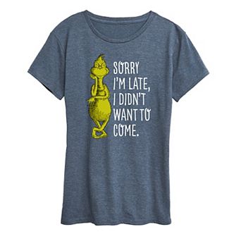 Women's Dr. Seuss The Grinch Sorry I'm Late Graphic Tee