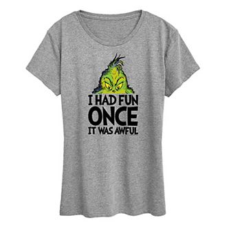 Women's Dr. Seuss The Grinch Had Fun Once Graphic Tee