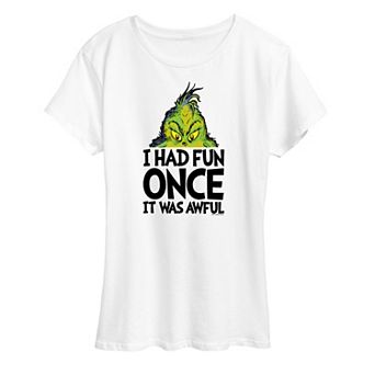 Women's Dr. Seuss The Grinch Had Fun Once Graphic Tee