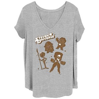 Juniors' Plus Size Steven Universe Gingerbread Cookies V-Neck Tee