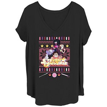 Juniors' Plus Size Steven Universe Ugly Christmas Sweater V-Neck Tee