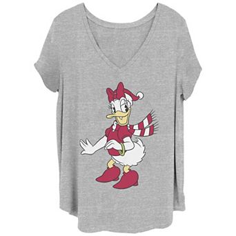 Disney's Daisy Duck Juniors' Plus Size Winter Fashion V-Neck Tee