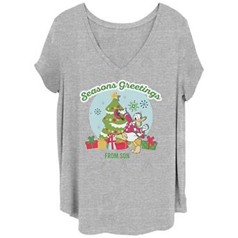 Disney's Donald Duck Juniors' Plus Size Season's Greetings From Son V-Neck Tee