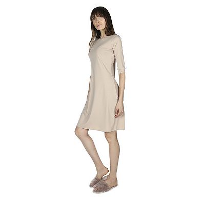 Bonded 3/4" Sleeve Slip Dress 38"