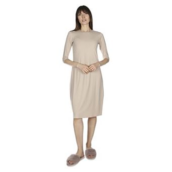 Bonded 3/4" Sleeve Slip Dress 42"